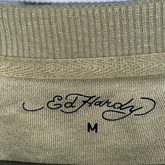 Ed Hardy Khaki Women's Sweatshirt with Panther Design - Picture 4 of 5